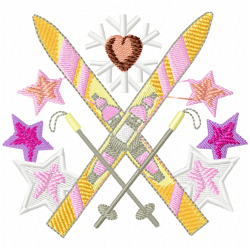 Ski Embroidery Design 11